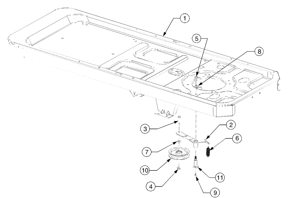 Frame And Drive Idler Assembly Diagram and Parts List for RZT50 17BA5A7P709-17BA5A7P710-17BA5A7P712 Cub Cadet Lawn Tractor
